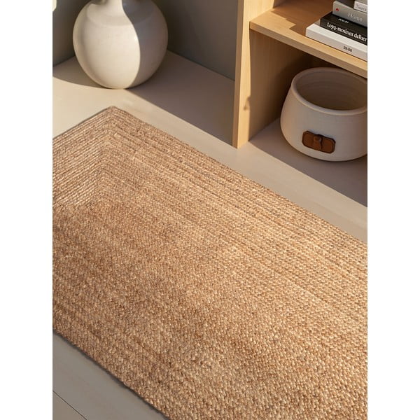 Passatoia di colore naturale in iuta reversibile e tessuta a mano 80x200 cm Sharmila Natural Brown – Hanse Home-image-3