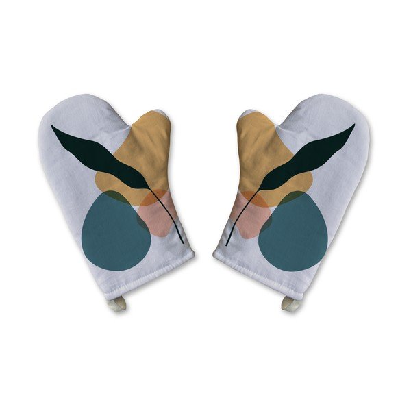 Set di 2 guanti da cucina in cotone scuro Botanical Art - Butter Kings