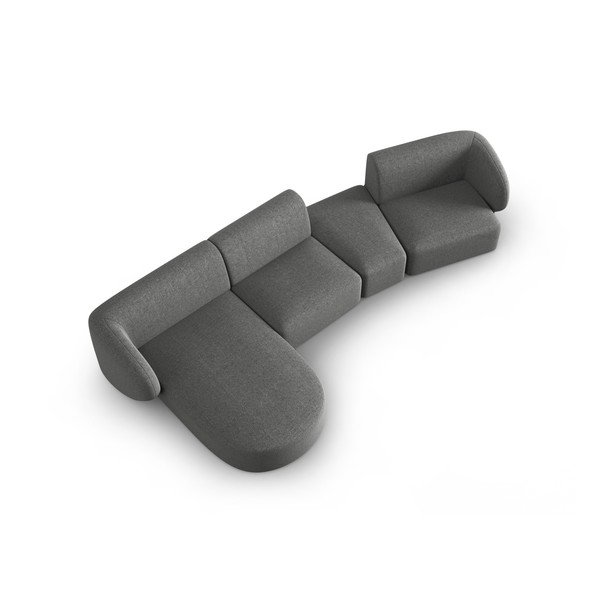 Divano angolare grigio (con penisola a sinistra/con chaise lounge) con rivestimento in ciniglia Paolo – Milo Casa-image-1