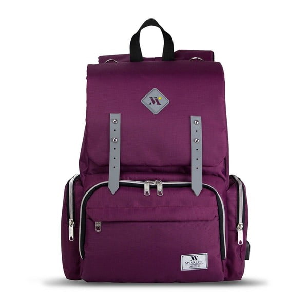 Zaino viola per mamme con porta USB Lo zaino per la cura del bambino di My Valice MOTHER STAR - Myvalice-image-2