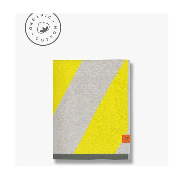 Asciugamano giallo in spugna in cotone organico 70x133 cm Diagonal - Mette Ditmer Denmark-image-4