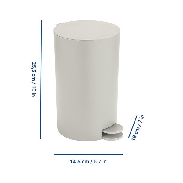 Cestino per la spazzatura color crema in plastica con pedale 3 l Vara – Allstar-image-1