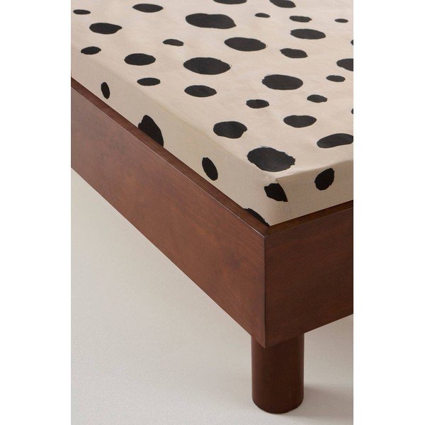 Lenzuolo con angoli nero/beige in cotone 90x200 cm Rigmor – Jotex