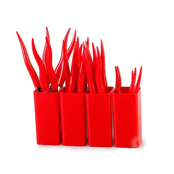 Sada 24 červených příborů se stojanem Vialli Design Ama-image-1