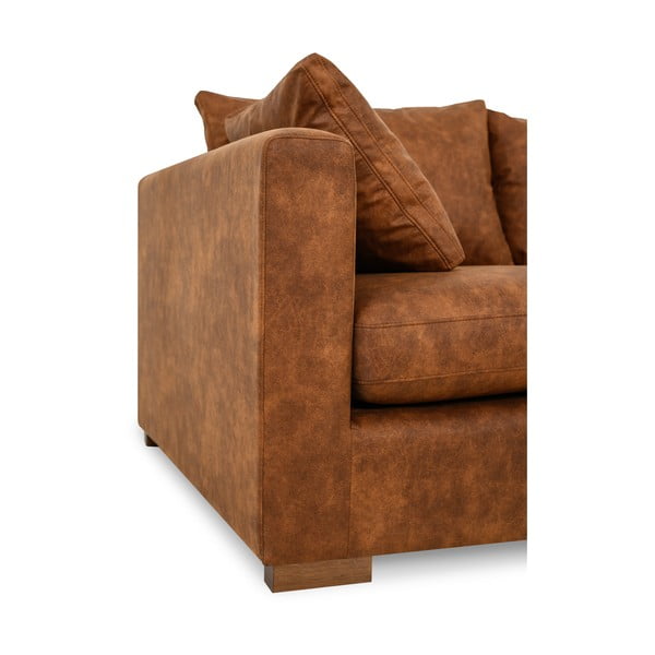 Divano in similpelle marrone cognac 266 cm Hamburg - Scandic-image-4