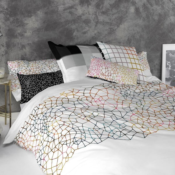 Set di 2 federe in cotone, 50 x 75 cm Net - Blanc-image-1