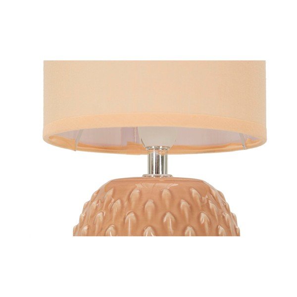 Lampada da tavolo color pesca in ceramica con paralume in tessuto (altezza totale 27 cm) Pontus – Mauro Ferretti-image-4