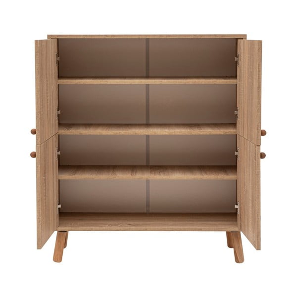 Mobiletto in rovere decorato in colore naturale 95x111 cm Multilux - Kalune Design-image-3