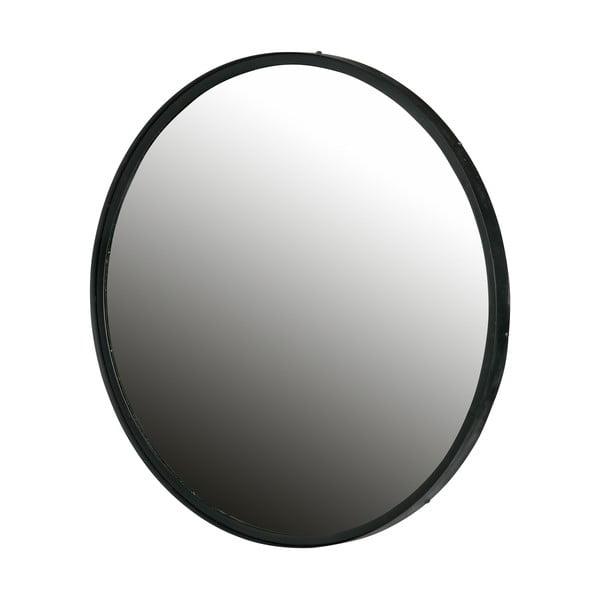 Nástěnné zrcadlo s černým rámem WOOOD Lauren, Ø 80 cm-image-2