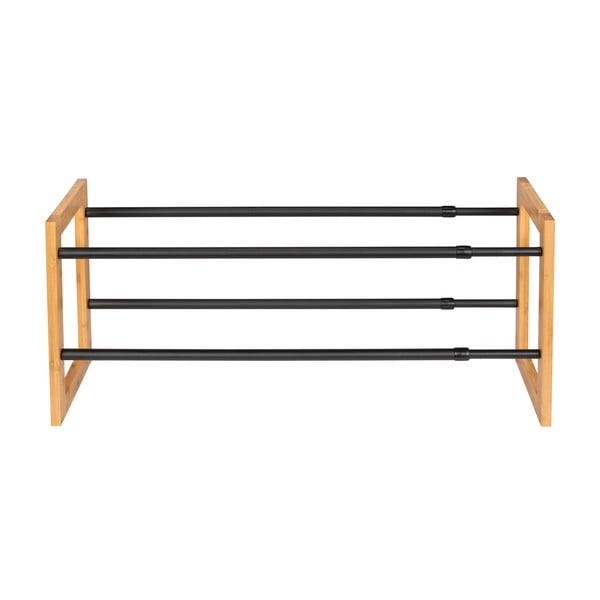 Scarpiera telescopica in metallo in colore nero-naturale Ecori - Wenko-image-3