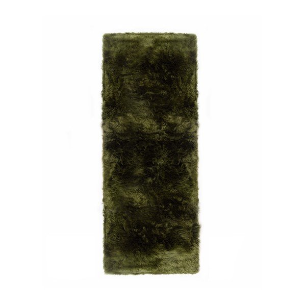 Tappeto in lana di pecora verde scuro Zealand Long, 70 x 190 cm - Royal Dream-image-1