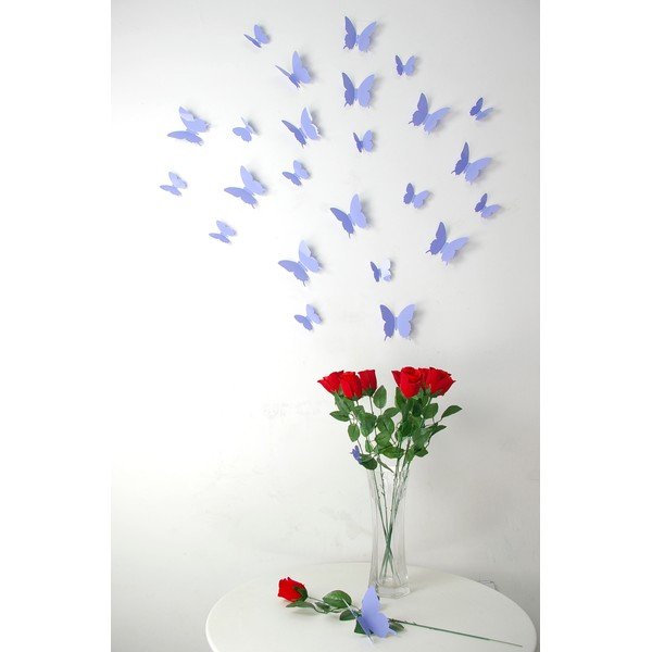Set di 12 adesivi 3D viola Farfalle - Ambiance-image-4