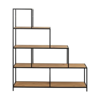 Libreria nera in rovere 135x150 cm Seaford - Actona