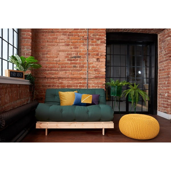 Pouf giallo lavorato a maglia Maglia XL, ⌀ 70 cm - LABEL51-image-4