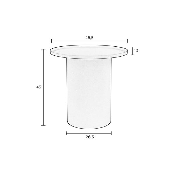Tavolino rotondo in metallo ø 45,5 cm Sverre – White Label-image-2