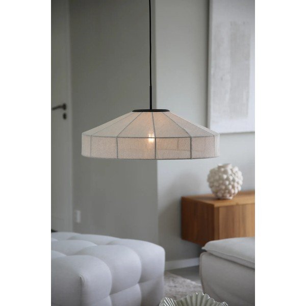 Lampadario bianco e nero con paralume in tessuto ø 57 cm Alia – Markslöjd-image-1