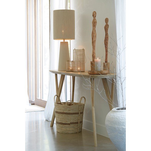 Tavolo consolle di colore naturale in mango massiccio 44x160 cm Quenza – Light & Living-image-1