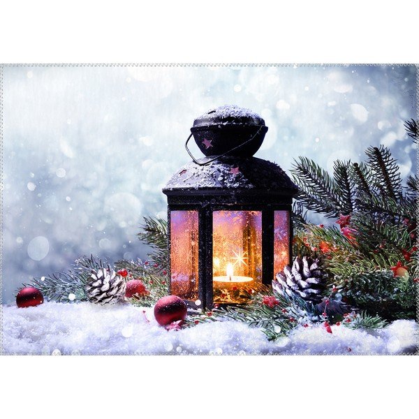 Koberec Vitaus Christmas Period Lantern With Snow, 50 x 80 cm