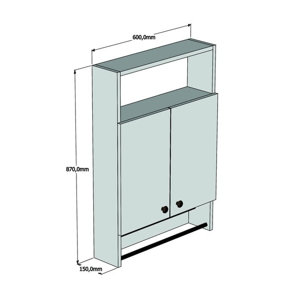 Mobiletto da bagno bianco con portasciugamani, Mobiletto da bagno - Puqa Design-image-3