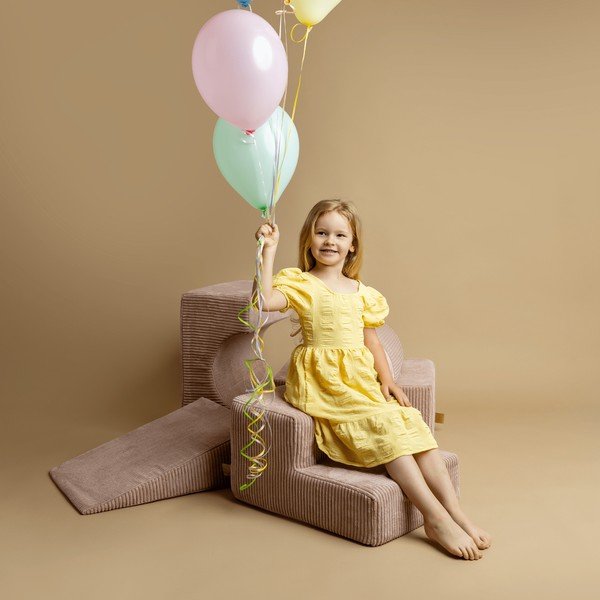 Gioco per psicomotricità turchese in velluto a coste 4 pz altezza totale 30 cm 45x170 cm Montessori – Meowbaby-image-2