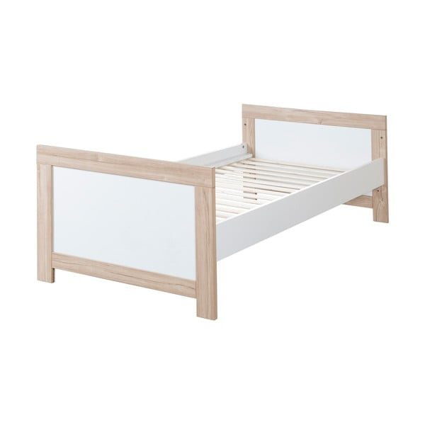 Lettino in colore bianco e naturale 70x140 cm Malo - Roba-image-4