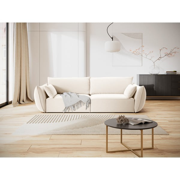Divano beige con rivestimento in velluto 208 cm Vanda – Mazzini Sofas-image-1