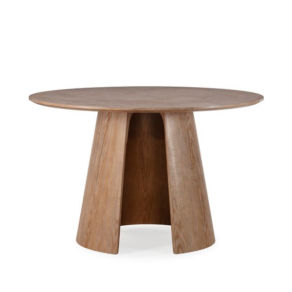 Tavolo da pranzo rotondo con effetto rovere ø 120 cm Zuri – MOME-image-4