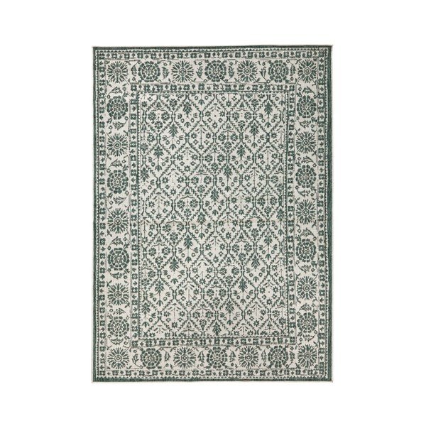 Šedo-zelený vzorovaný oboustranný koberec Bougari Curacao, 200 x 290 cm