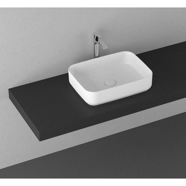 Lavabo in ceramica bianca , 50 x 36 cm Infinity Rectangle - Sapho-image-1