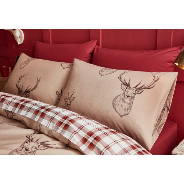 Biancheria da letto beige , 135 x 200 cm Stag - Catherine Lansfield-image-1