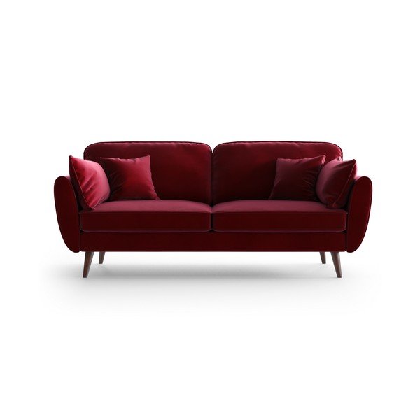 Divano in velluto rosso Auteuil - My Pop Design