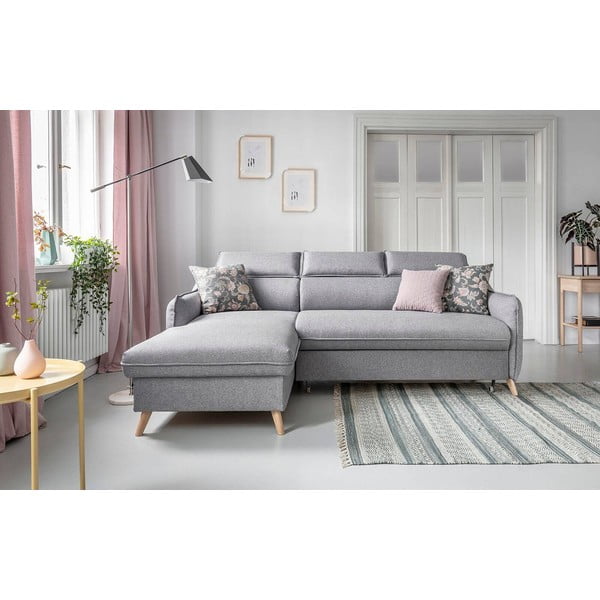 Divano letto angolare grigio chiaro (angolo sinistro) Sweet Harmony - Miuform-image-1