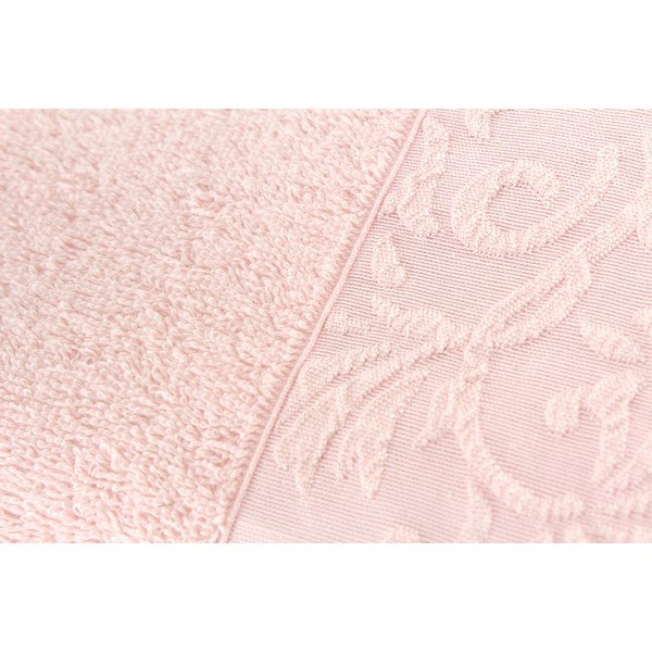 Set di 2 asciugamani Burumcuk rosa chiaro in 100% cotone, 50 x 90 cm - Soft Kiss-image-1