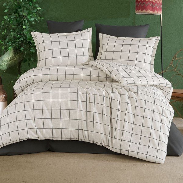 Set copripiumino e federa bianco per letto singolo 200x140 cm Graph  – Mijolnir