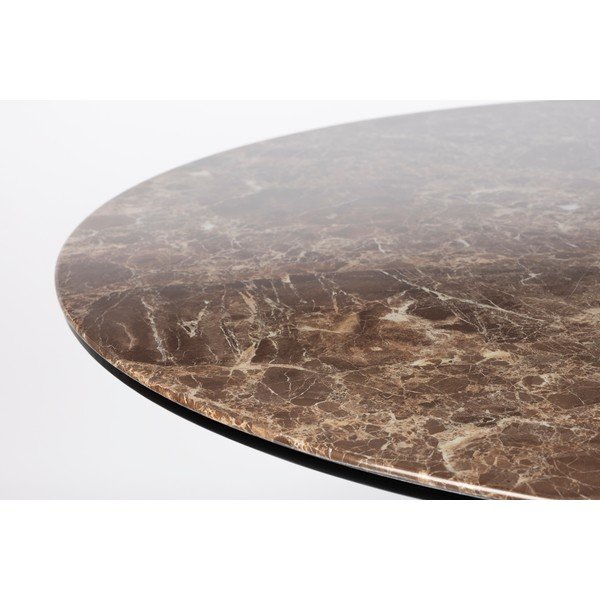 Tavolo da pranzo rotondo con piano effetto marmo ø 110 cm Maru – White Label-image-3