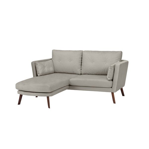 Divano a tre posti Elena, beige chiaro, con lettino nell'angolo a sinistra - Mazzini Sofas