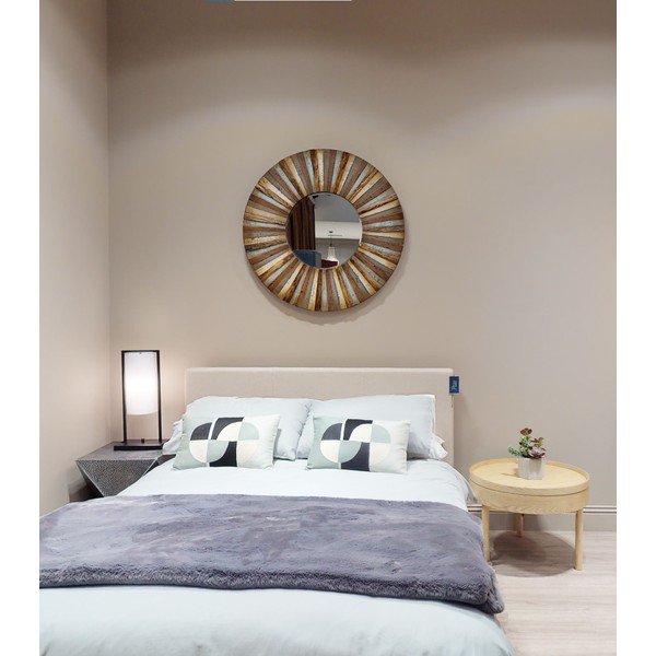 Tavolino rotondo con effetto pino ø 60 cm Viborg – Premier Housewares-image-2