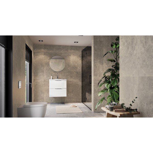 Mobile da lavabo bianco lucido da appendere 61x61 cm Celano – Germania-image-1