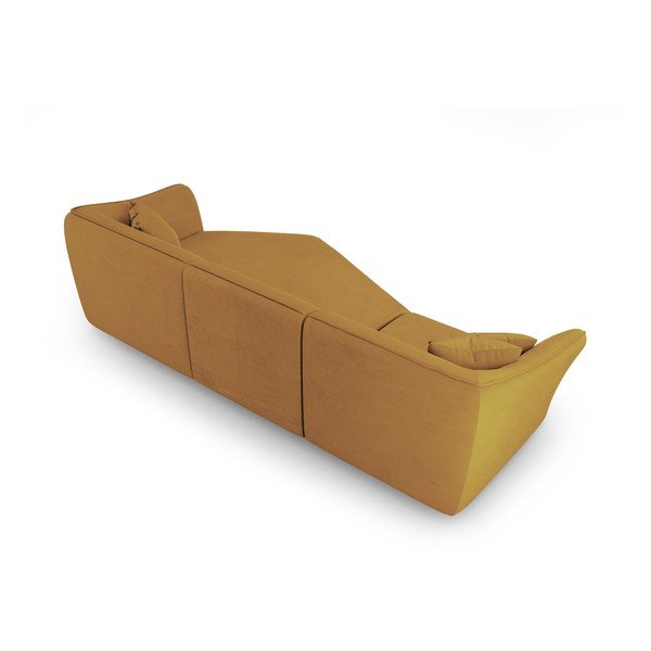 Divano con penisola color senape con rivestimento in bouclé Tokyo – Cosmopolitan Design-image-3