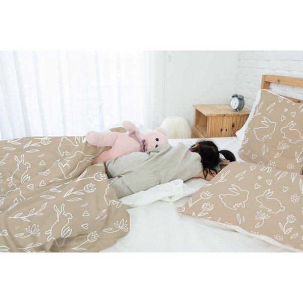 Biancheria da letto singola per bambini in cotone sateen 135x200 cm Sweet Bunnies - Butter Kings-image-1