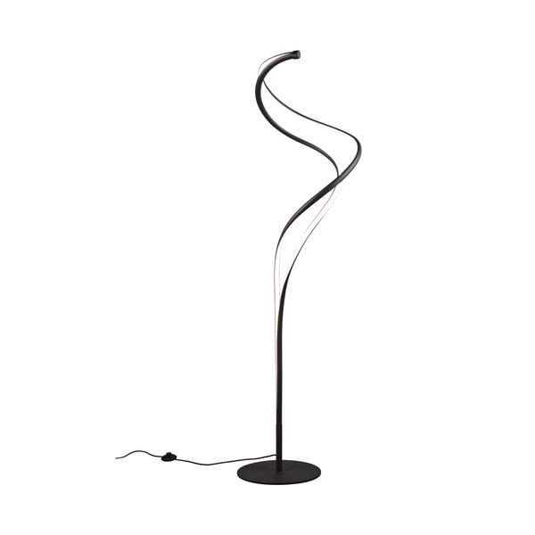 Lampada da terra a LED nera con paralume in metallo (altezza 160 cm) Nala - Trio Select