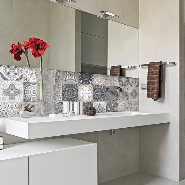 Set di 24 adesivi murali Tiles Azulejos Nello, 10 x 10 cm - Ambiance-image-3