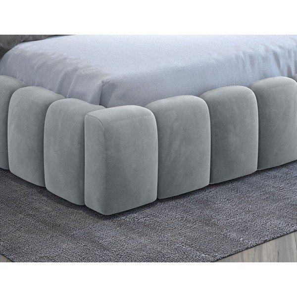 Letto matrimoniale imbottito grigio chiaro con contenitore con rete inclusa 180x200 cm Lamica – ELTAP-image-4