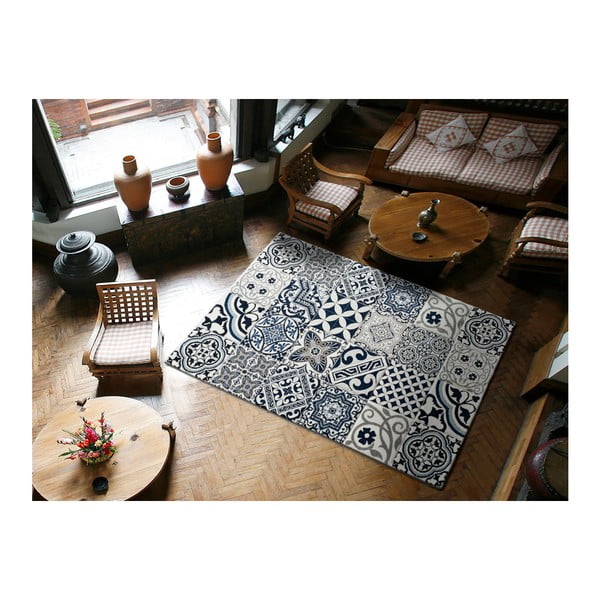 Tappeto blu , 140 x 200 cm Indigo Azul Mecho - Universal-image-1