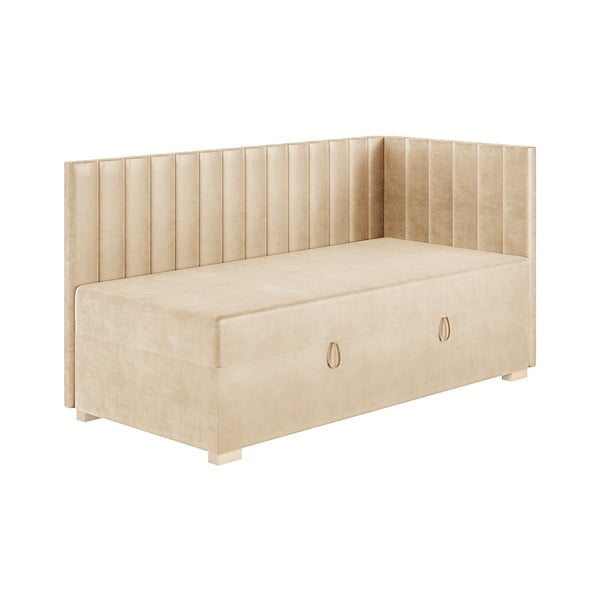 Letto da bambini con sponde beige con contenitore con materasso incluso 90x200 cm Snugi – Ghado-image-3