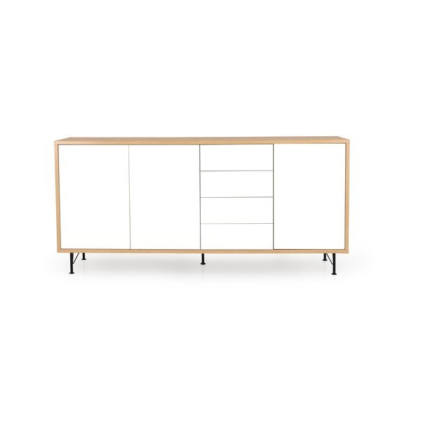 Cassettiera bianca Flow, lunghezza 217 cm - Tenzo
