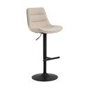 Sgabello da bar nero/beige con altezza regolabile (altezza della seduta 65 cm) Adisa – Actona