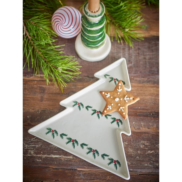 Piatto da portata color crema in gres a tema natalizio Berry – Bloomingville-image-1