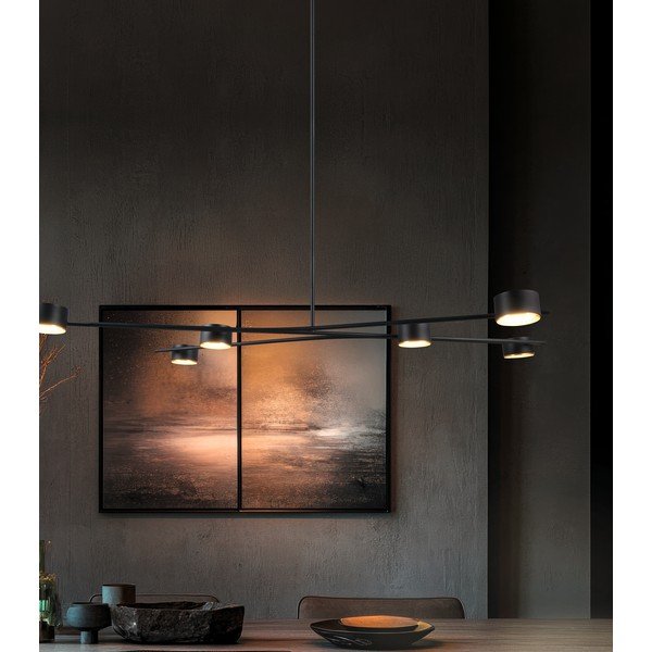 Lampadario nero in metallo Coda – Trio Select-image-1