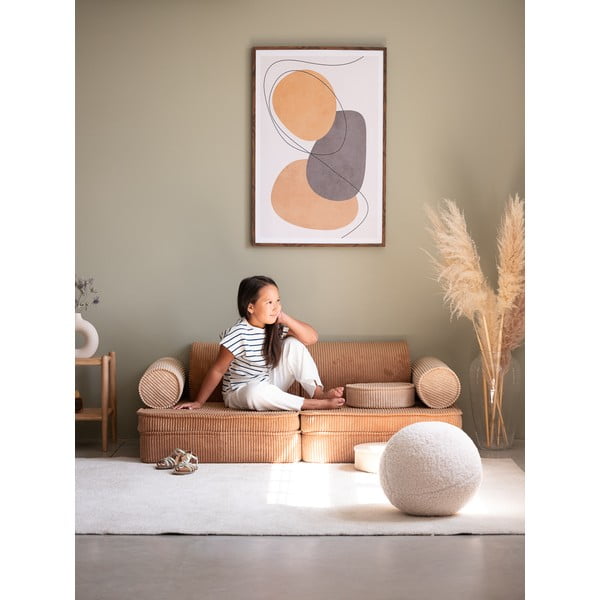 Divano per bambini marrone con rivestimento in velluto a coste 132 cm Settee – Wigiwama-image-3